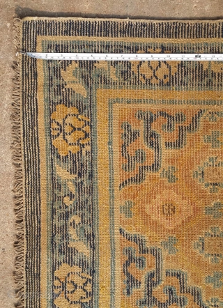 No.A0044 * Chinese Ningxia Rugs. Age:18/19th Century.Size:69x128cm (27"x50"). All vegetable dyes. Origin: Ningxia Shape:Rectangle, Background Color: Yellows.                