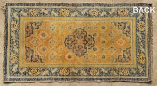 No.A0044 * Chinese Ningxia Rugs. Age:18/19th Century.Size:69x128cm (27"x50"). All vegetable dyes. Origin: Ningxia Shape:Rectangle, Background Color: Yellows.                