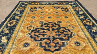 No.A0044 * Chinese Ningxia Rugs. Age:18/19th Century.Size:69x128cm (27"x50"). All vegetable dyes. Origin: Ningxia Shape:Rectangle, Background Color: Yellows.                