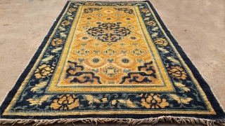 No.A0044 * Chinese Ningxia Rugs. Age:18/19th Century.Size:69x128cm (27"x50"). All vegetable dyes. Origin: Ningxia Shape:Rectangle, Background Color: Yellows.                