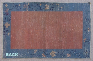 No.X0026 * Chinese Antique Old Beijing Rug . Origin: Beijing. Shape: Rectangle Age:19th Century.Size: 92x140cm(36"x55") . Background Color: Wood Reds             