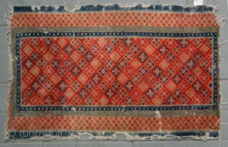 No.D8866 * Chinese Rug(Fragments), 19th/20th Century . Size:70x108cm(28"x43") .Origin: Baotou-Suiyuan Shape: Rectangle. Material: 100% Wool Woven: Hand-knotted Background Color: Reds.             