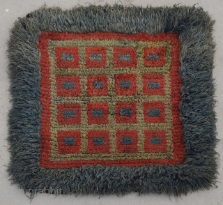 No.R174 * Tibetan Wangden Mat-Rugs. Age:Late-19th Century. Size:93x94cm(37"x37"). wool/wool. Origin:Tibet. Shape:Square                      