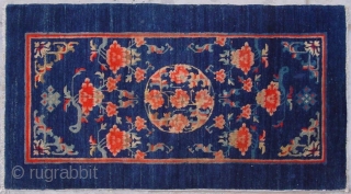 No.R127 * Chinese Antique Rug , Size:57x108cm(23"x42").Origin: Baotou-Suiyuan.Shape: Rectangle. Background Color: Blues 
                    