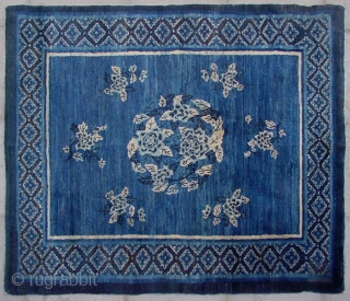 No.R115 * Chinese "Flowers" Rug-Carpet .Size: 154x176cm(5'1"x5'9").Origin: Baotou. Shape:Rectangle                        