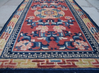 No.R087 * Chinese Antique Rug , Size:68x129cm(27"x51").Origin: Baotou-Suiyuan.Shape: Rectangle. Background Color: Woodred. 
                    