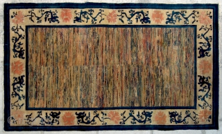 No.A0033 * Chinese Antique "Old Beijing" Rug-Carpet.Age:19th Century.Size: 123x206cm(4'1"x6'9").Origin: Beijing. Shape:Rectangle.                      