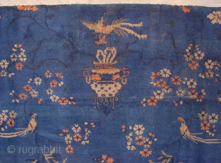 No.X0006 * Chinese Antique Beijing Rugs “Phoenix” Age: About 100 Years Old. Origin: Beijing Shape: Rectangle. Size: 105x210cm (3'5"x6'10") Material: 100% Wool Woven: Hand-knotted 
        