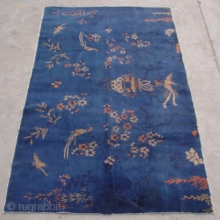 No.X0006 * Chinese Antique Beijing Rugs “Phoenix” Age: About 100 Years Old. Origin: Beijing Shape: Rectangle. Size: 105x210cm (3'5"x6'10") Material: 100% Wool Woven: Hand-knotted 
        