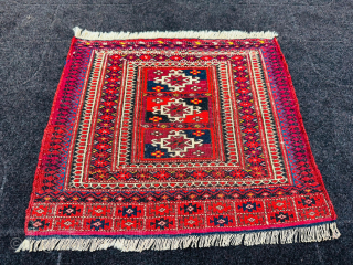 https://zubaidatribalrugs.etsy.com/listing/4363648671
Size 42 Cm X 47 Cm 
Antique over 100 Years Old Collectors piece                    