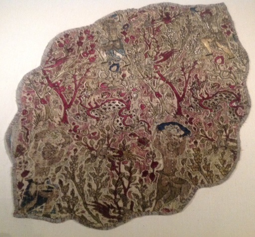 Safavid Persian velvet textile with silk and metal thread, Gulbenkian museum
