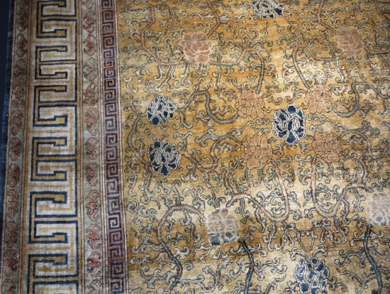 Kashgar silk carpet, lot 123