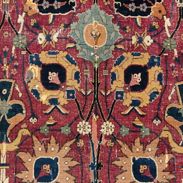 Kerman vase carpet Safavid carpet Denver Art Museum rugged beauty