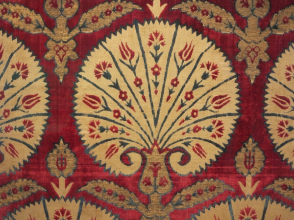 17th century Ottoman Turkish velvet yastik